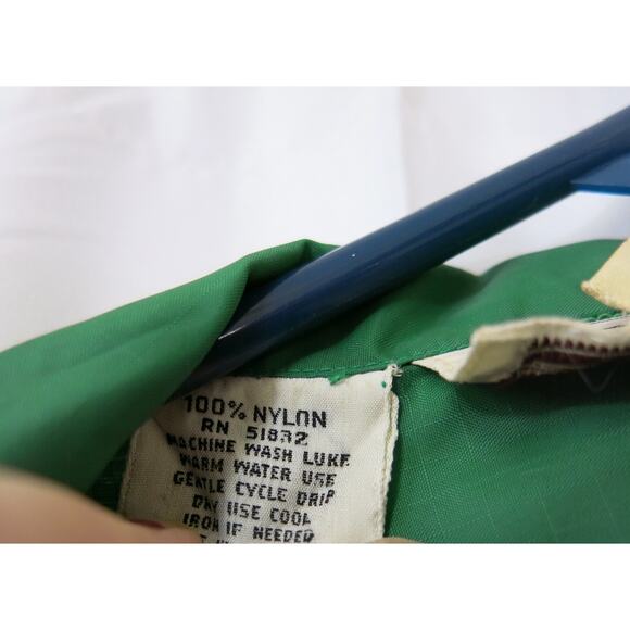 VINTAGE 1970's Steven Barry Jumpsuit Size M Elastic Waist Pockets Nylon Green - Picture 12 of 14